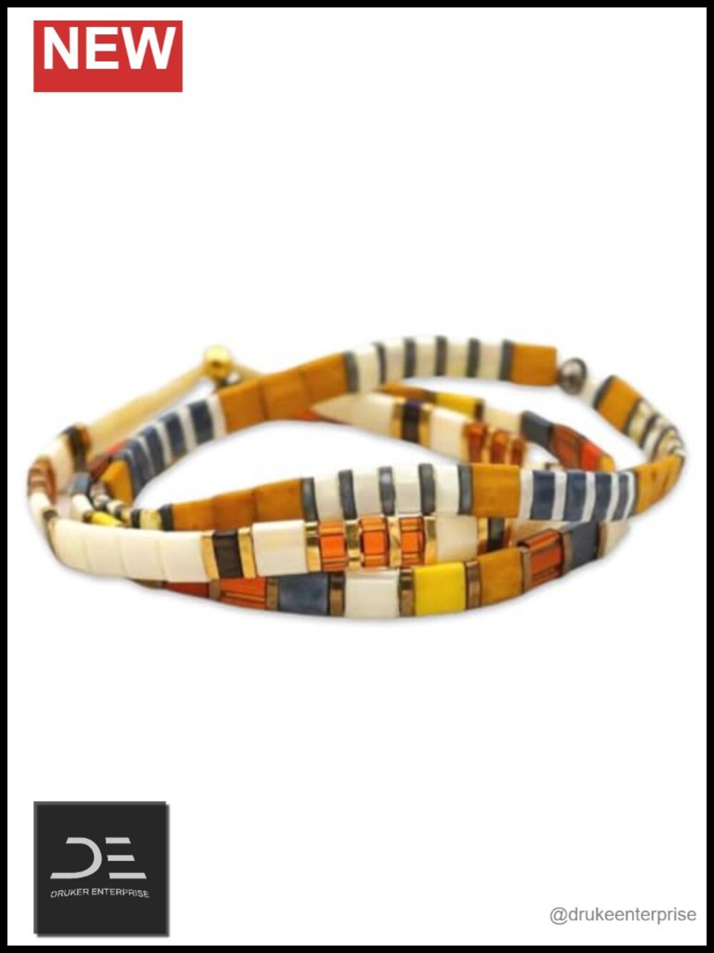 Stretch Beaded Bracelet Handmade in Utah w/ Japanese Glass Beads Waterproof